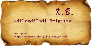 Körmöndi Brigitta névjegykártya