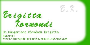 brigitta kormondi business card